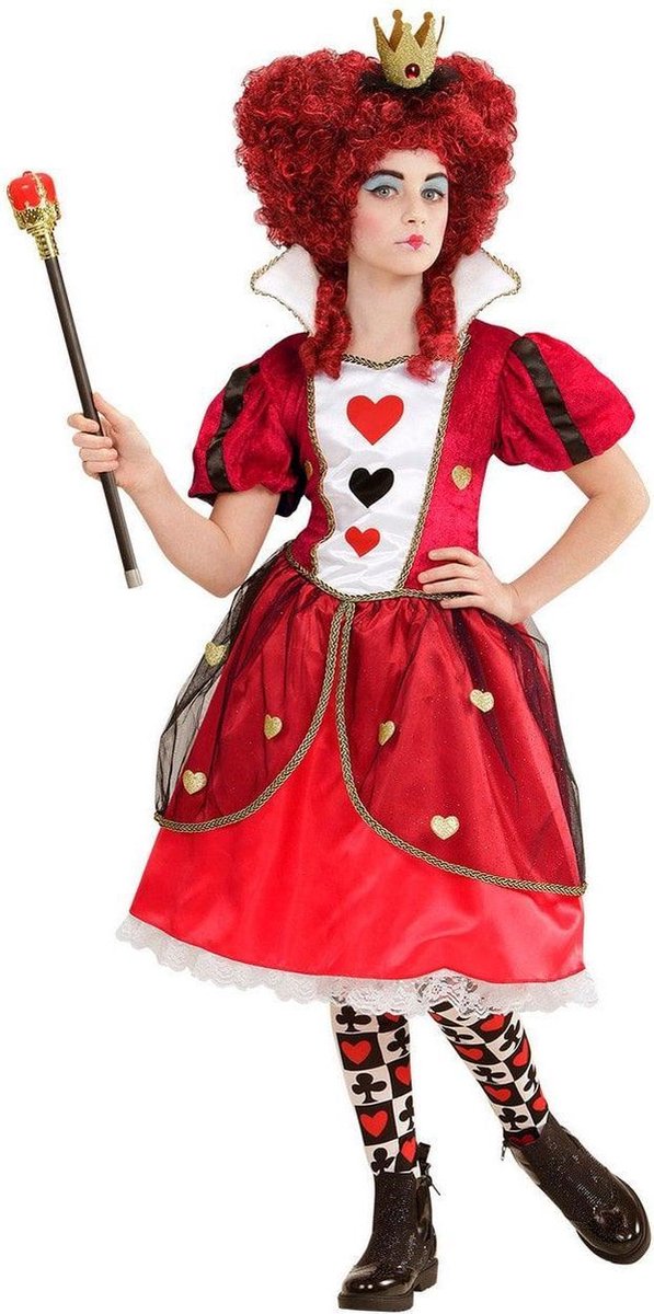 Casino Kostuum | Queen Of Hearts Shuckles | Meisje | Maat 158 | Carnaval kostuum | Verkleedkleding